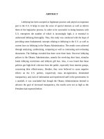 NHỮNG THAY đổi TRONG CHÍNH SÁCH vận ĐỘNG HÀNH LANG dưới CHÍNH QUYỀN OBAMA và PHẢN ỨNG của dư LUẬN
