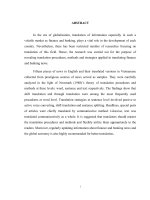CÁC THỦ THUẬT, PHƯƠNG PHÁP và CHIẾN THUẬT sử DỤNG TRONG DỊCH ANH – VIỆT các bản TIN tài CHÍNH NGÂN HÀNG