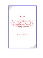 Thực trạng hoạt động kinh doanh và một số giải pháp nâng cao hiệu quả hoạt động kinh doanh của công ty TNHH Kỳ Nghỉ Việt