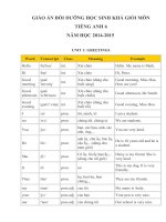 giáo án  bồi dưỡng tiếng anh học sinh giỏi tham khảo lớp 8