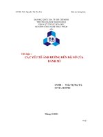 Các yếu tố ảnh hưởng đến độ nở của bánh mì