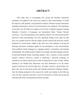 KHAI THÁC kĩ NĂNG đưa RA và KIỂM TRA lời HƯỚNG dẫn của SINH VIÊN năm 4 TRONG TIẾT dạy VI mô của họ tại KHOA sư PHẠM TIẾNG ANH