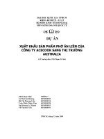Dự án xuất khẩu sản phẩm phở ăn liền của công ty Acecook sang thị trường Australia