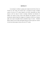 HÌNH ẢNH NGƯỜI PHỤ nữ ANH nửa đầu THẾ kỷ XIX được MIÊU tả TRONG tác PHẨM KIÊU HÃNH và ĐỊNH KIẾN của JANE AUSTEN