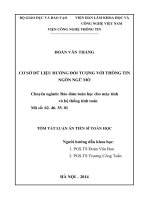 Cơ sở dữ liệu hướng đối tượng với thông tin ngôn ngữ mờ (tóm tắt + toàn văn)