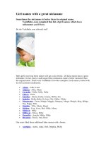 Tên tiếng Anh dành cho nữ