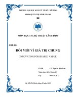 Tiểu luận môn nghệ thuật lãnh đạo ĐỔI MỚI VÌ GIÁ TRỊ CHUNG