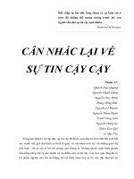 Tiểu luận môn Nghệ thuật lãnh đạo CÂN NHẮC LẠI VỀ SỰ TIN CẬY