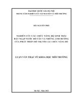 Nghiên cứu  các chức năng hệ  sinh thái  ĐNN Hồ Tây và những  ảnh hưởng của phát triển đô thị  tới các chức năng đó