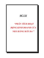 Phân tích hoạt động kinh doanh của nhà hàng Mây Da