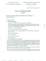 công ty cổ phần tư vấn sông đà báo cáo thường niên 2013