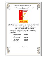 HỆ THỐNG QUẢN LÝ ĐIỂM TRƯỜNG THCS PHƯỢNG MAO