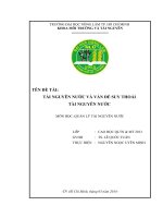 TÀI NGUYÊN NƯỚC VÀ VẤN ĐỀ SUY THOÁI  TÀI NGUYÊN NƯỚC