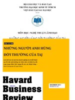 Tiểu luận môn nghệ thuật lãnh đạo Những người hùng đời thường của TAJ