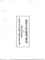 báo cáo hợp nhất quý 3 năm 2011 công ty cổ phần thủy điện thác mơ