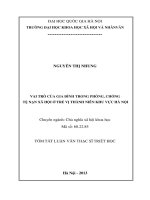 Vai Trò Của Gia Đình Trong Phòng, Chống Tệ Nạn Xã Hội Ở Trẻ Vị Thành Niên Khu Vực Hà Nội
