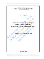 đồ án tốt nghiệp thủy vân cơ sở dữ liệu quan hệ dựa trên kỹ thuật tối ưu hoá áp dụng theo mẫu