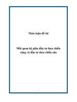 Thảo luận Mối quan hệ giữa đầu tư theo chiều rộng và đầu tư theo chiều sâu