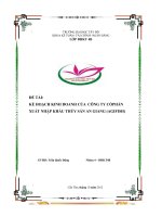 Kế hoạch kinh doanh của công ty cổ phần xuất nhập khẩu thủy sản An Giang Agifish