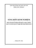 skkn - một số kn mở rộng, phát triển, đặt các đề toán ở từ một bài toán đơn giản