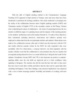 NGHIÊN cứu TÌNH HUỐNG về PHỐI hợp GIẢNG dạy GIỮA GIÁO VIÊN bản NGỮ và GIÁO VIÊN NGƯỜI VIỆT NAM TRONG GIẢNG dạy kĩ NĂNG nói CHO học SINH lớp 11 TRƯỜNG dân lập THĂNG LONG, hải PHÒNG