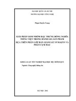 Giải pháp gom nhóm đặc trưng đồng nghĩa Tiếng Việt trong đánh giá sản phẩm dựa trên phân lớp bán giám sát SVM - KNN và phân cụm HAC