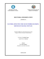 factors affecting the use of mobile banking services in hanoi, vietnam