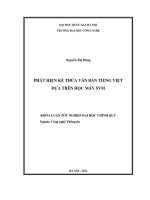 Phát hiện kế thừa văn bản tiếng Việt dựa trên học máy SVM
