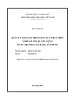 Quản lý đào tạo theo năng lực thực hiện nghề kỹ thuật xây dựng ở các trường cao đẳng xây dựng (tóm tắt)