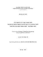 tác động của việc sinh viên đánh giá hoạt động giảng dạy của giảng viên trường đại học khoa học đại học huế