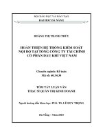 hoàn thiện hệ thống kiểm soát nội bộ tại tổng công ty dầu khí Việt Nam