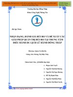 nhận dạng, đánh giá rủi ro và đề xuất các giải pháp quản trị rủi ro tại trung tâm điều hành du lịch lữ hành đồng tháp