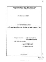Kết quả nghiên cứu ở tỉnh Bà Rịa Vũng Tàu