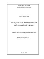 Xây dựng danh bạ web Tiếng Việt với phương pháp phân cụm phân cấp văn bản