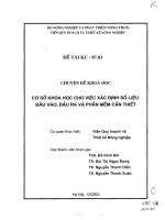 Cơ sở khoa học cho việc xác định số liệu đầu vào, đầu ra và phần mềm cần thiết