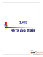 PHÂN TÍCH BÁO CÁO TÀI CHÍNH CHƯƠNG 5 PHÂN TÍCH BÁO CÁO TÀI CHÍNH