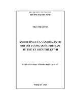 Ảnh hưởng của văn hóa ấn độ đối với vương quốc phù nam từ thế kỷ i đến thế kỷ VII