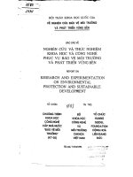 Nghiêm cứu và thực nghiệm khoa học và công nghệ phục vụ bảo vệ môi trường và phát triển bền vững