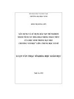 Xây dựng và sử dụng bài tập thí nghiệm nhằm tích cực hóa hoạt động nhận thức của học sinh trong dạy học chương cơ học lớp 6 trung học cơ sở