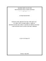 đánh giá mức độ đáp ứng mục tiêu đào tạo của học viên cao học khóa i - khóa ii chuyên ngành đo lường và đánh giá trong giáo dục viện đảm bảo chất lượng giáo dục