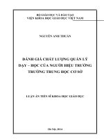 Đánh giá chất lượng quản lý dạy học của người Hiệu trưởng trường Trung học cơ sở