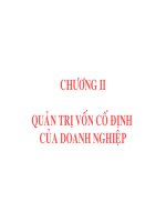 Quản trị vốn cố định của doanh nghiệp