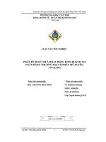 Phân tích kết quả hoạt động kinh doanh tại ngân hàng thương mại cổ phần mỹ xuyên, an giang
