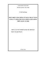 Phát hiện cộng đồng sử dụng thuật toán GONGA và khai phá quan điểm cộng đồng trên mạng xã hội