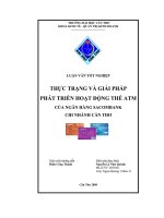 Thực trạng và giải pháp phát triển hoạt động thẻ ATM của ngân hàng sacombank chi nhánh cần thơ