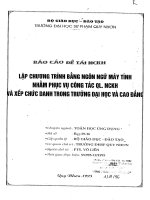 Lập chương trình bằng ngôn ngữ máy tính nhằm phục vụ công tác QLNCKH và xếp chức danh trong trường đại học và cao đẳng