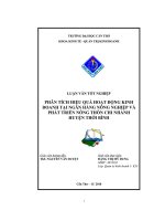 Phân tích hiệu quả hoạt động kinh doanh tại ngân hàng nông nghiệp và phát triển nông thôn chi nhánh huyện thới bình