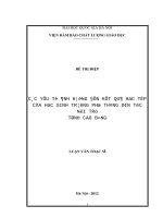 các yếu tố ảnh hưởng đến kết quả học tập của học sinh trường phổ thông dân tộc nội trú tỉnh cao bằng
