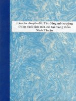 Nghiên cứu các giải pháp quản lý môi trường phục vụ sản xuất thủy sản bền vững