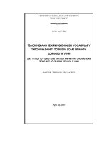 Teaching and learning english vocabulary through short stories in some primary schools in vinh
